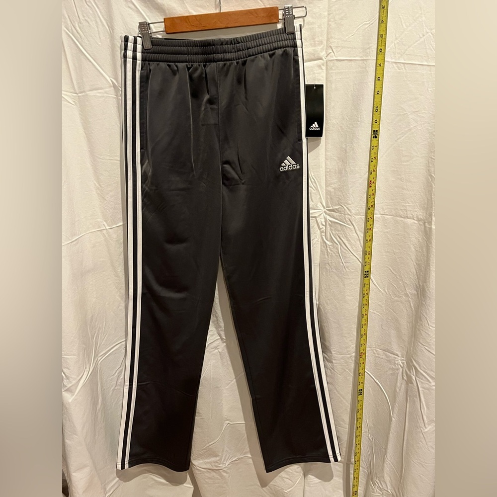 Adidas Kids Gray Joggers with White Stripes